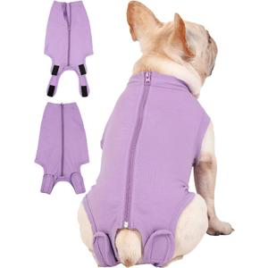 Dog Surgery Recovery Suit - After Spay, Abdominal Wounds Post Surgical Recovery, Anti Licking Breathable Dog Onesies for Small Pet, Alternative Bandages Cone E-Collar (S(Back9 - 12" Chest14 - 17" Weight 8.5 - 15lb))