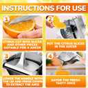 Fruit Juice Squeezer Handheld Aluminum Alloy - Manual Juicer Hand Press, Non-Slip Ergonomic Handle, Easy to Use & Clean, 0.6 L Capacity - Great Bar Juicer for Citrus, Pomegranate, and Other Fruits