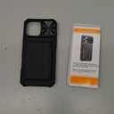 for iPhone 16 Pro Max Case Wallet, Built-in Card Holder (4-5 Cards), Slide Lens Cover, Military Drop Protection, Rugged Heavy Duty Men Women Protective Phone Case for iPhone 16 Pro Max, Black