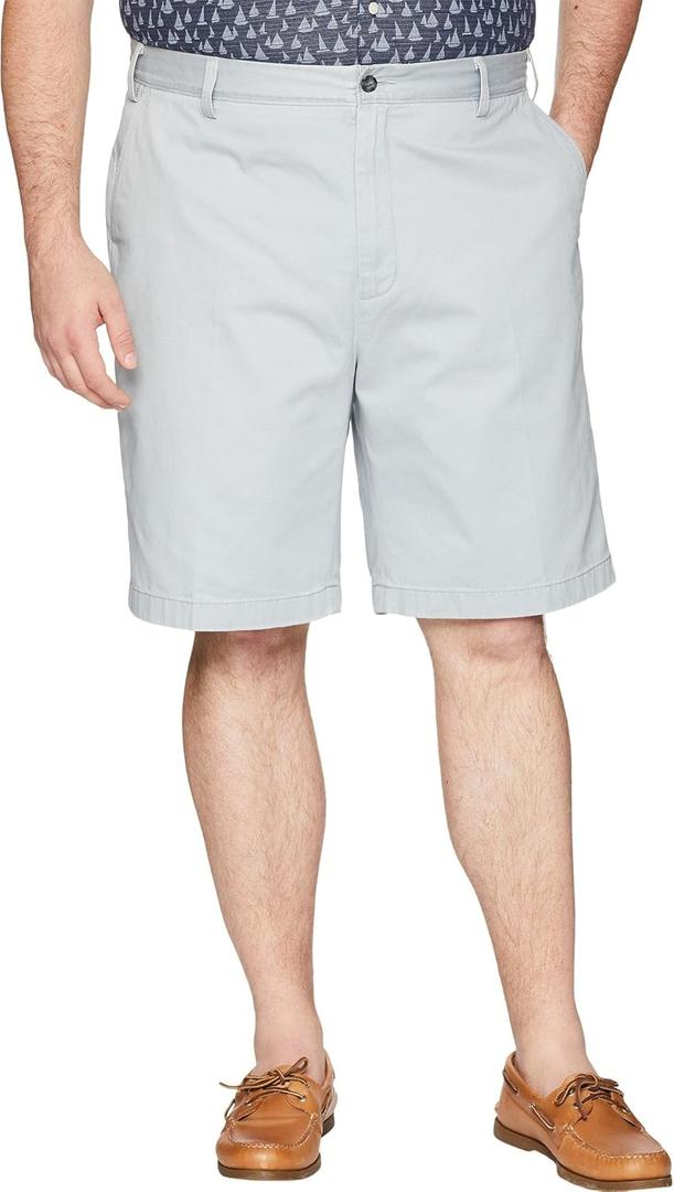 Nautica Men's Cotton Twill Flat Front Chino Short (40W TALL, True Quarry)