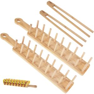 YeeBeny Wood Taco Holder, Bamboo Taco Holders, Each Holds 8 Tacos Each Taco Tray, Taco Holder with Taco Rack for Tortillas Burritos Charcuterie(2 Set)