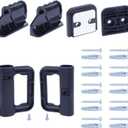 Retractable Baby Gate Replacement Parts - Full Set Wall Mounting Kits Hardware with Brackets, Hooks, Latches, Screws for Retractable Dog Gate, Black