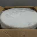 Vercraft 2 Pack Boucle Round Ottoman with Storage for Dorm,White and Gold