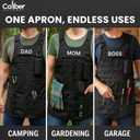 Tactical Molle Apron Outdoor Durable Camping BBQ, Bottle Opener, Pockets, Reusable Carabiner, Adjustable, Barbeque Cooking Grill, Gardening, Garage, Condiment, Removable Velcro Patches