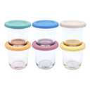 Elk and Friends 4oz Borosilicate Glass Baby Food Storage Jars with Silicone Lid | Strong Glass | Set of 6 | Microwave, Oven & Dishwasher Safe | Infant and Babies