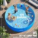 2026 Large Foldable Pool,Non-Inflatable Pool for Adult,Foldable Swimming Pool,Plastic Kiddie Portable Pool,Collapsible Kid Pool for Backyard,Oversized Easy Setup Family Pool for Adult,6.5FT