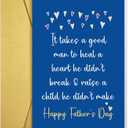4 x Qiliji Funny Fathers Day Card for Stepdad, Humorous Father's Day Card for Second Husband, Bonus Dad Fathers Day Cards Gifts from Stepdaughter Stepson, Happy Father's Day Cards Gifts from Wife