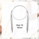 4 x Circular Knitting Needles, 10mm Stainless Steel Knitting Needles for Beginners, Metal White 40 Inches Size 15 Knitting Needle for Chunky Yarn Gifts for Mother Grandmother Aunt Sister for Festival