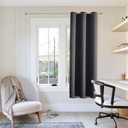 ChrisDowa Grommet Blackout Curtains for Bedroom - Thermal Insulated Room Darkening Curtains for Living Room (1 Panel Set, Dark Grey,42W x 63L)