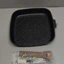 CAROTE 11 Inch Nonstick Grill Pan for Steak - Premium Granite Nonstick Coating, Square Grill Skillet, Indoor Outdoor RV Camping Use, Gas & Induction Safe, All Stovetops Compatible, PFOA Free, Black