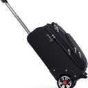ROPLUS Laduga Softside Expandable Luggage with Large Steel Wheels Carry-On Luggage Suicase (Black, 21-Inch)