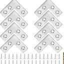 8PCS 1.65 x 1.65 L Shape Flat Metal Frame Bracket, 90 Degree Right Angle Corner Brace, Stainless Steel Mending Plate for Wood with 32PCS Screws