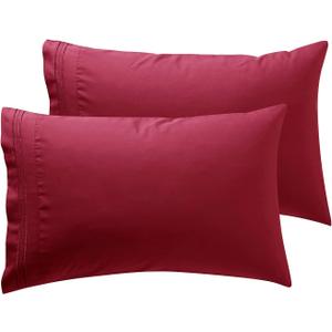 Nestl Burgundy King Pillow Cases 2 Soft King Size Pillow Case, 1800 Brushed Microfiber Pillowcases, Envelope Closure Pillowcase, King Pillow Covers, King Size Pillow Cases Set of 2, 20x40 Inches