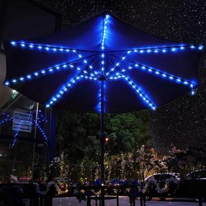 Patio Umbrella String Lights with 16 Color Changing and 12 Modes, Remote Control 104 Ultra Bright LED Beads Waterproof Battery and USB Operated with 8 Light Strings for Patio Umbrellas Camping Tents