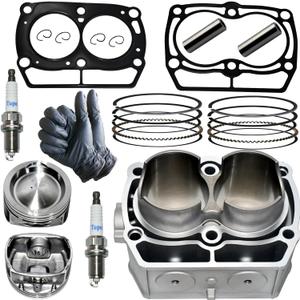 Tupo 80mm Cylinder Piston Ring Gasket Top End Rebuild Kit Compatible with Polaris Sportsman 800 Ranger 800 RZR 4 800 RZR Crew 800 2005-2014 Twin Cylinder