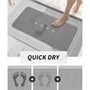 Housego 2PCS Absorbent Bath Mat Magic Rug Sets, Quick Drying Bath Mat Non-Slip Floor Rug Rubber Backed for Bathroom Kitchen Shower Sink, Water Absorbent (19.7''x23.6''+19.7''x31.9'', Light Gray)