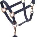 Tough1 Padded Horse Halter with Antique Hardware and Lead Rope
