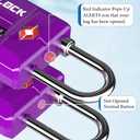TSA Approved Travel Luggage Locks, Open Alert Combination Lock for School Office & Gym Locker,Toolbox, Pelican Case,Easy Read Dials- 1, 2 & 4 Pack (1, Dark Purple 2 Pack)
