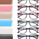 NOVIVON 6 Pack Reading Glasses Blue Light Blocking for Women Men, Lightweight Anti Eyestrain/ Glare Computer Readers (6 Pack Multicolor, 2.75)
