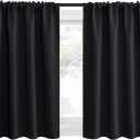 NICETOWN Short Curtains 36 inches Long, Black Out RV Bunk Panels, Kitchen Window Curtains Over Sink, Thermal Insulating Blackout Drapes/Draperies for Small Window (2 Panels, 42 inches Wide)