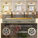20 Ceiling Fan with Light, Dimmable LED Timing with Remote Control, 5 Invisible Reversible Blades Semi Flush Mount Low Profile Fan (Wooden Frame)