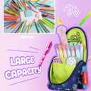 3 x Magnetic Standing Pencil Case for Boys - Back to School Stuff, Space Standing Zipper Pencil Case Aesthetic, Large Capacity Stand up Pen Bag, Stationery Pen Holder, Study Supplies for Students