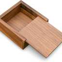 3.7" x 3.7" x 1.6" Inch Walnut Jewelry Box for Rings, Earrings, Keepsakes | Wedding Gift, Elegant Present | Handcrafted Wood Box