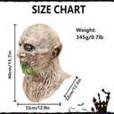 Vampire Mask Scary Zombie Monster Sharp Teeth Mask Halloween Devil Full Head Latex Costume Props for Party (Grey)