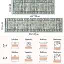 Ileading Vintage Runner Rug for Hallway,Machine Washable Carpet Runners with Rubber Backing,Non Slip Kitchen Floor Mat for Entryway Bedroom Laundry Living Room(Dark Blue 2x6ft)