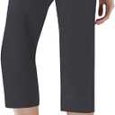 HISKYWIN 17"/23"/27"/29"/31"/33"/35" Inseam Capri/Petite/Regular/Tall Length Women's Straight Leg Yoga Pants Zip Pocket (Black, S)