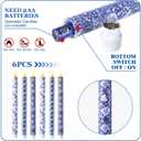 Baquler 6 Pcs Mother's Day Chinoiserie Flameless Candles 10.6 Inch Blue and White Battery Operated Led Candlesticks Chinoiserie Decor Porcelain for Holiday Wedding Party Table Centerpiece Home Decor