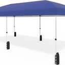 10x20 Pop Up Canopy - Instant Setup Beach Tent with Wheeled Carry Bag, 12 Sandbags & 6 Guy Lines, Portable Sun Shade for Camping, Events, Silver Coated Top, Blue