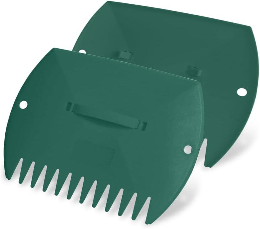 GardenHOME Leaf Scoops Hand Rakes, Large Leaf Grabbers for Yard Work and Garden Use, Clear and Collect Garden Rake, Leaf Scooper and Claws for Leaves, Lawn Debris, and Trash Cleanup, Green