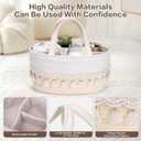 Diaper Caddy Organizer, Stylish Nursery Storage Basket, Baby Shower Basket with Tassel Decorative Appearance, Portable Storage Basket Suitable for Family and Car Travel