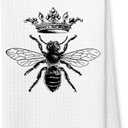 Voatok Vintage Retro Queen Bee Kitchen Dish Towels Dishcloths,Farmhouse Rustic Tea Towels Hand Towels for Bathroom Kitchen,Bee Gifts for Women (Small)