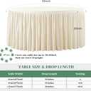 60Inch Ivory Round Tablecloth,8 Pack Wrinkle Resistant 5ft Spandex Tablecloth,Washable Stretchy Polyester Table Cloth Round Cover for Dining Table,Wedding,Reception Banquet, Birthday Party, Buffet