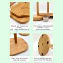 Rustic Bamboo Paper Towel Holder, Standing Paper Towel Organizer Roll Dispenser Paper Hanger Rack for Kitchen Countertop & Dining Table (Upgrade-Round)