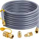 48FT 1/2 ID Natural Gas Hose for Generator with Quick Connect Fittings, Outdoor Natural Gas Line Hose for Grill with 1/2 Male Flare to 3/8 Female Flare Adapter - CSA Certified