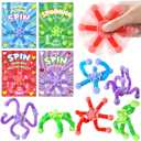 24 Pack Valentine's Day Cards for Kids with Pop Tubes Fidget Spinner, Valentines Day Gifts for Kids, Telescopic Fidget Toy Classroom Exchange Party Favor Game Prizes