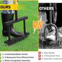 Lawn Aerator Tool, Lawn Aerator with 4 Spikes, Automatic Leaf and Dirt Cleaning with Spring-Loaded Design, Metal Manual Aerator for Loosening Soil Aerating Patio, Yard, Garden