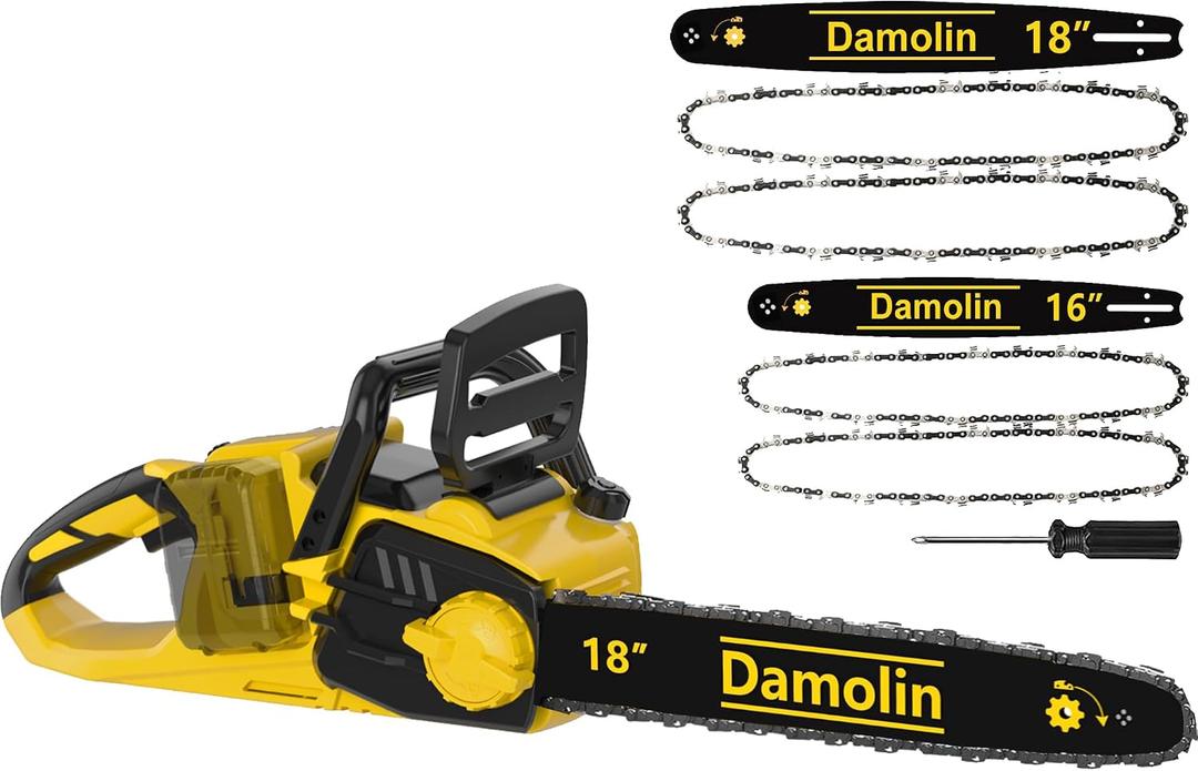 40V(20V*2) 16"+18" 2-IN-1 Brushless Chainsaw Cordless, Electric Powered Chainsaw Compatible with Dewalt Battery with Auto Oiler & Safety Lock Brake, for Tree Trimming Branch Wood Cutting(ONLY TOOL)