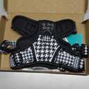 PoyPet No Pull Dog Harness, Reflective Adjustable No Choke Pet Vest with Front & Back 2 Leash Attachments, Soft Control Training Handle for Dogs(Houndstooth,M)