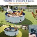 Chicken Dust Bath Tub, 31.5'' D * 7.9'' H Chicken Dust Bath Container with 16 Ground Stakes, Foldable Design, Tough PVC, Dust Bath for Chicks, Chicken House Cleaner Container, Chicken Coop Accessories