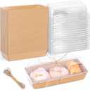 VGOODALL 48PCS Charcuterie Boxes, To Go Food Container Small Paper Bakery Boxes Treat Box with Clear Lid for Sandwich Dessert Cake Slice