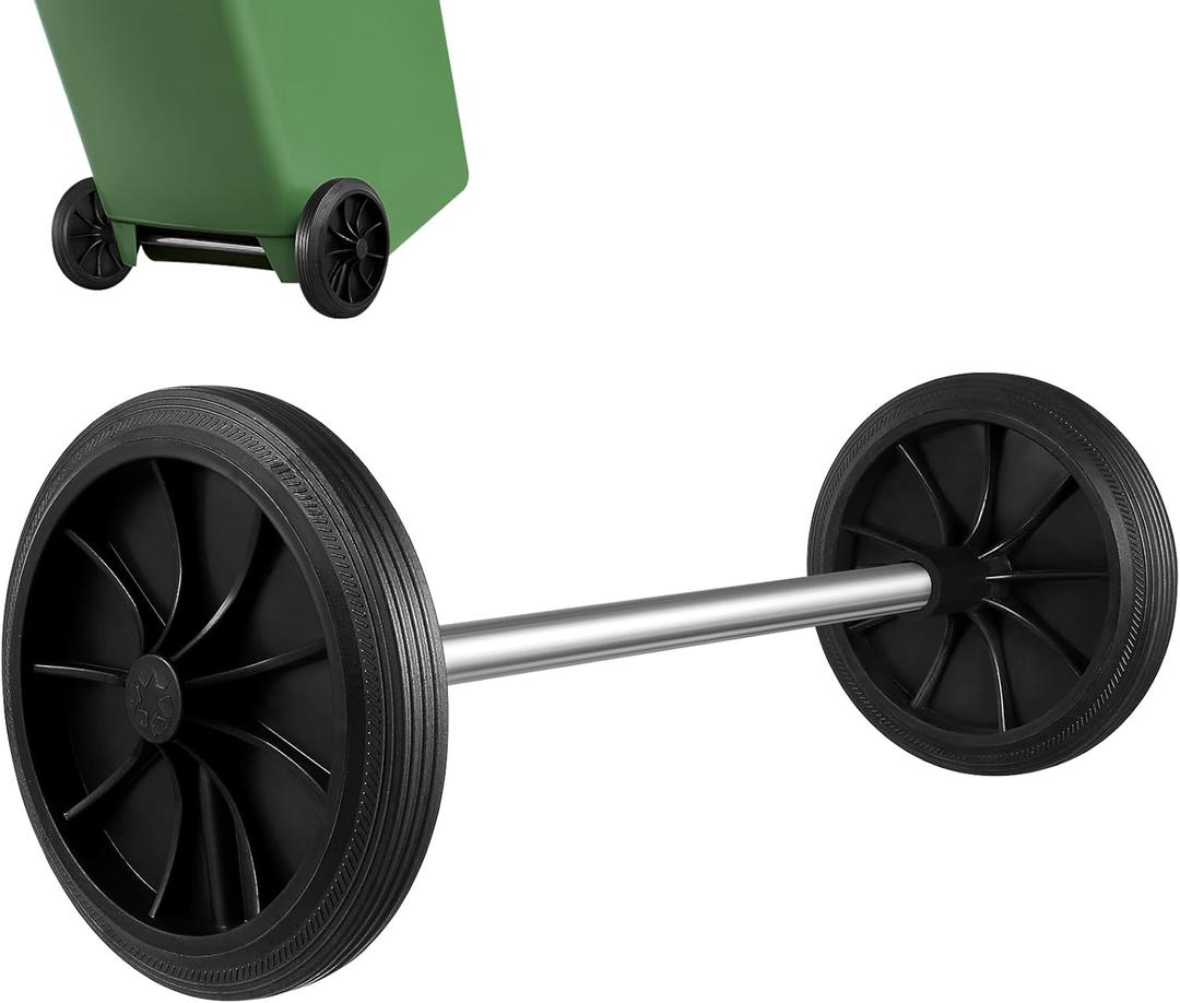 Ipetboom Garbage can Wheels Replacement Set with Hollow Shaft Plastic Trash can Pulley for Easy Maneuvering and Quiet Operation in Home and Office Use 18.9 Inch