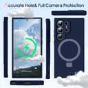 Mag-Ring for Galaxy S23 Ultra Case, Liquid Silicone [Moisturizing Factor] Exreme Soft Slim Phone Case with Stand [Compatible with Mag Safe] for Samsung Galaxy S23 Ultra 6.8" Men Women, Royal Blue