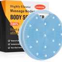 4 x Heavy Duty Silicone Body Scrubber  Anti Zinc Infused-Lymphatic Brush Exfoliating Body Scrubber for Shower Body,with Stiff and Soft Bristles for Anti-Puffiness,Blood Circulation- Azure