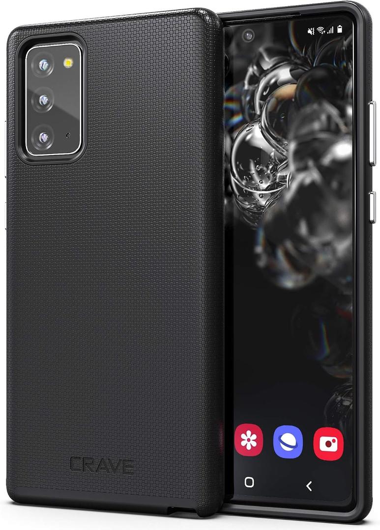 Crave Galaxy Note 20 Case, Shockproof Protection Dual Layer Case for Samsung Galaxy Note 20 (6.7 inch) - Black