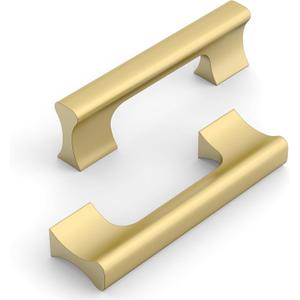 10 Pack 3 Inch(76mm) Kitchen Cabinet Handles Brushed Gold Cabinet Pulls Kitchen Cabinet Hardware Drawer Pulls for Cupboard Wardrobe