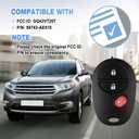 Key Fob Keyless Entry Remote Replacement for Toyota Tacoma Tundra Sienna Sequoia Highlander - 3 Buttons Car Key Fob FCC: GQ43VT20T (Set of 2)